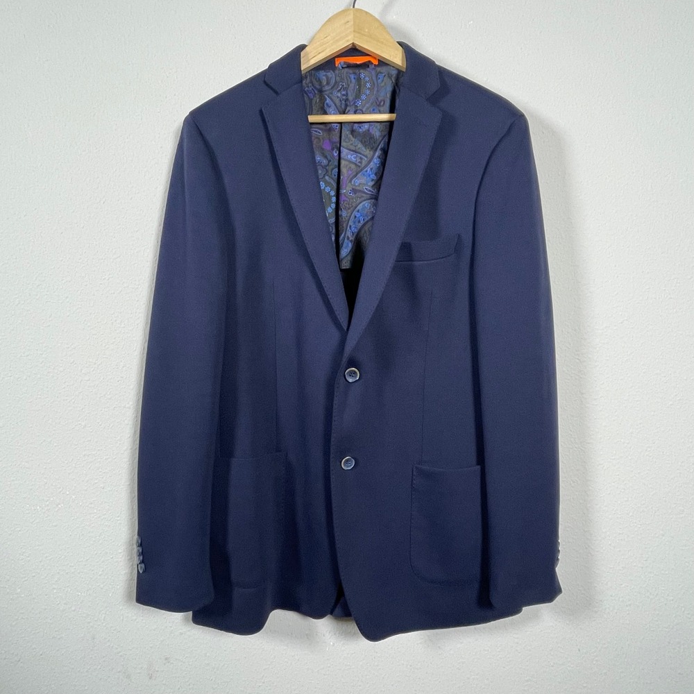 Tallia Lord & Taylor Blue Blazer Mens 42L Tailored Unstructured Sport Coat
